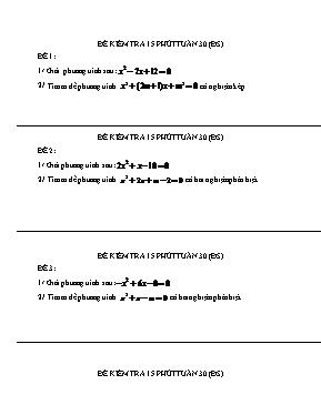 Đề kiểm tra 15 phút tuần 30 (đại số 9)
